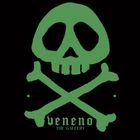Logotipo de calavera verde con tibias cruzadas y la palabra “veneno” sobre fondo negro.
